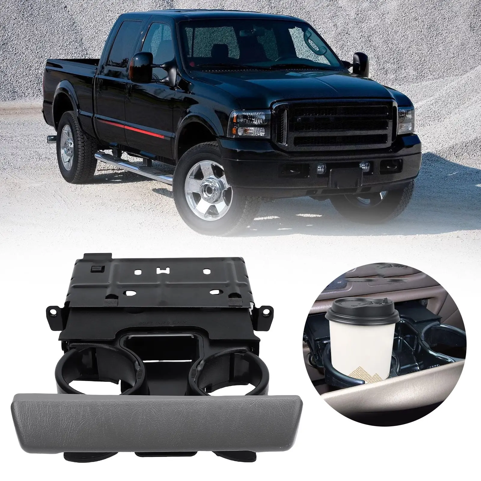 Dashboard Cup Holder Ashtray 5C3Z-2504810-AAD Stable Replacement for F-450 2005-2007 Dashboard Cup Holder Replacement
