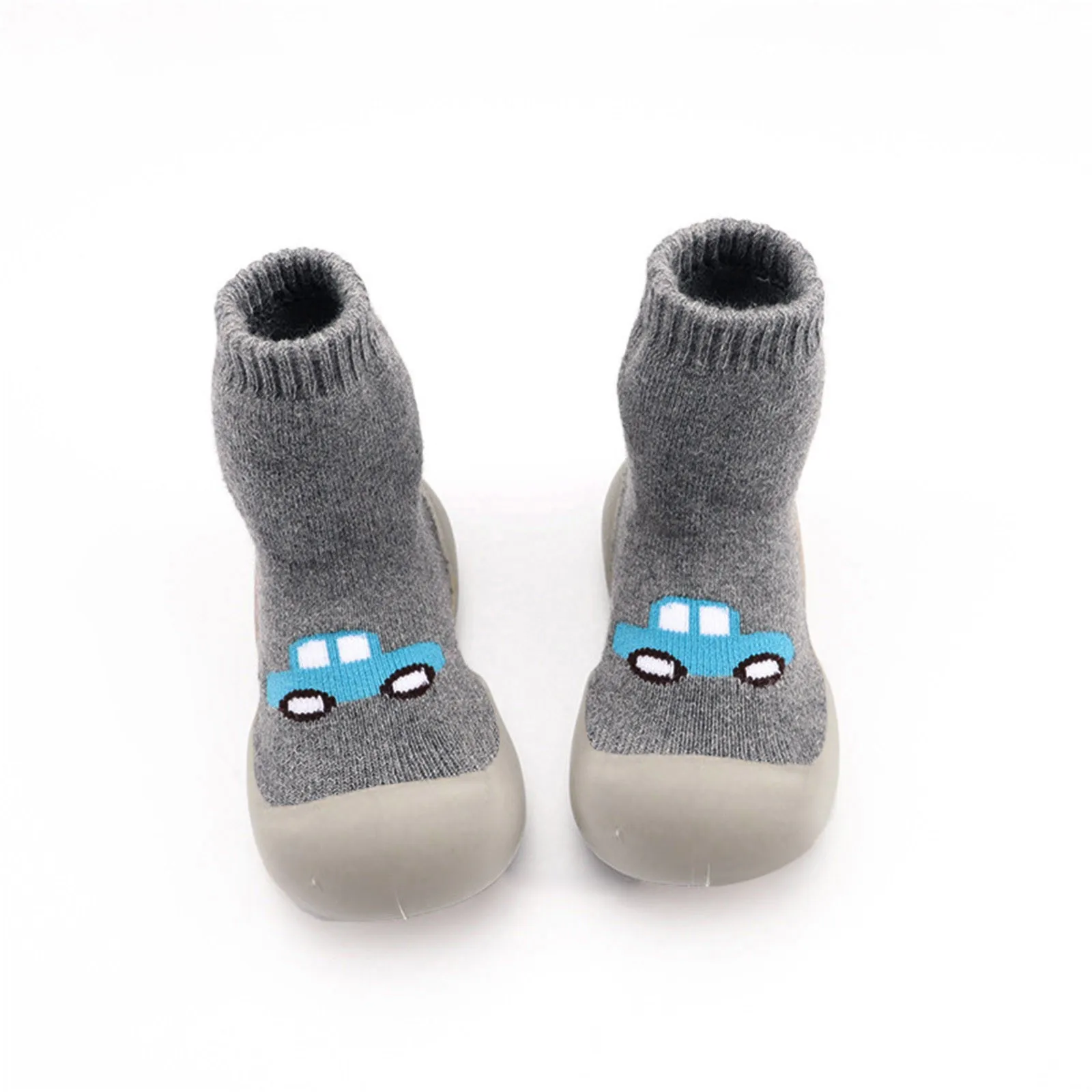 Children's Terry Socks Shoes Thickened Cartoon Printed Middle Shoes Socks Baby Toddler Warm Indoor Floor