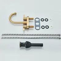 4 Inch 2-Handle Brushed Gold Bathroom Faucet for Lavatory with Pop-up Sink Drain and Faucet Supply Lines 6