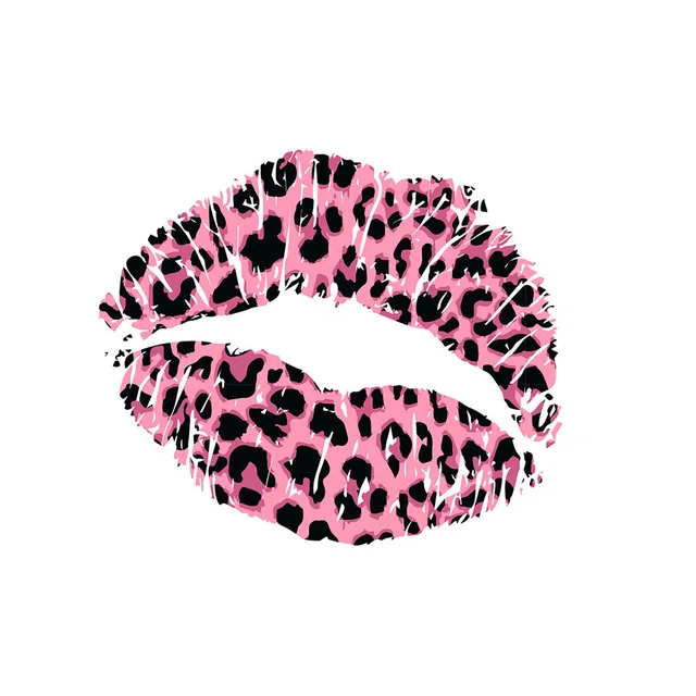 Lány Csók Hálószoba Dekoratív Falmatricák Leopárd Nyomtatás Szexi Piros Ajak Matrica Szívfal Önálló Papír Nagykereskedelem - Image 4