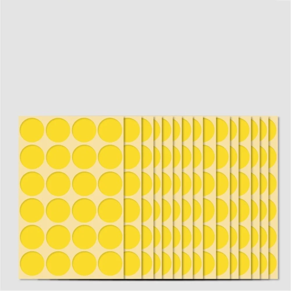Yellow Round Adhesive Color-Coding Dot Stickers
