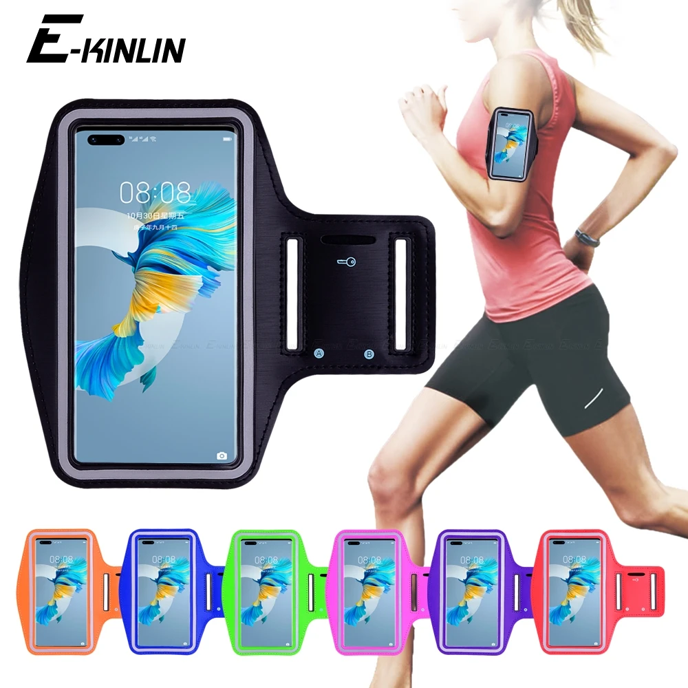 Running Jogging Gym Sports Holder Pouch Cover Arm Band Phone Case Per Huawei Mate 60 50 40 30 20 10 Pro Plus Lite Rs X 5G 40E