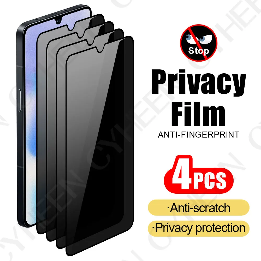 4-Pack Privacy Tempered Glass Screen Protectors