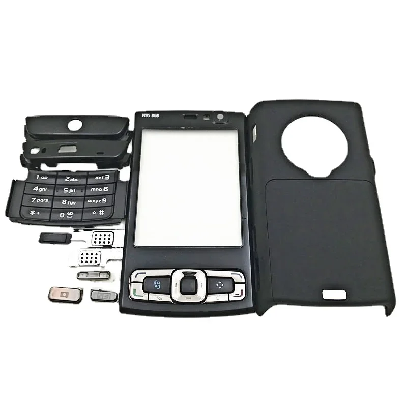 

Корпус Передняя Лицевая панель Корпус + задняя крышка/Крышка батарейного отсека + английская клавиатура Запасные части для Nokia N95 8G