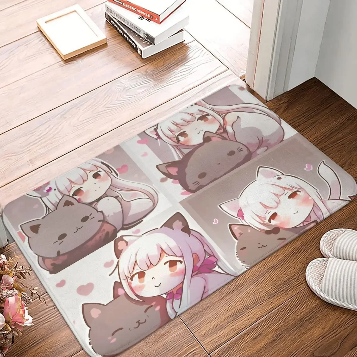 

Peach Goma Mochi Cat Non-slip Doormat Art Personification Carpet Living Room Bedroom Mat Prayer Indoor Decor