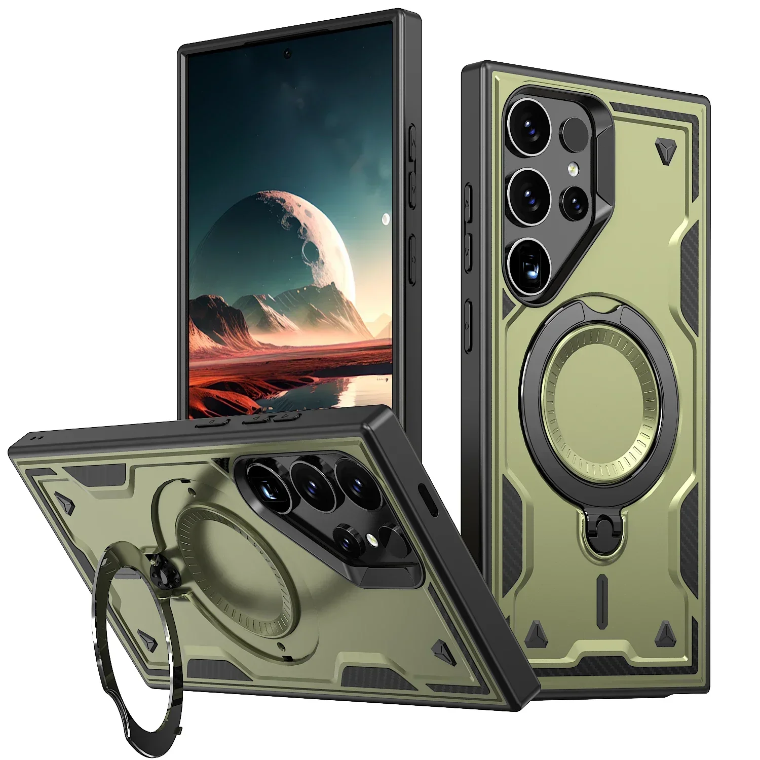 Magnetic Wireless Charging Shockproof Case with 360° Rotating Stand