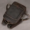 Vintage Men's Crazy Horse Leather Backpack genuine leather Retro Rucksack Large Classic Travel Backpack Big laptop computer bag 4