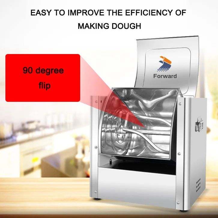6KG 220V 850W 3-5mins 60rpm/min Kneading Dough Machine for Bread Cake Pizza Biscuits Noodle Dumplings Steamed Bun Wonton Wrapper 3