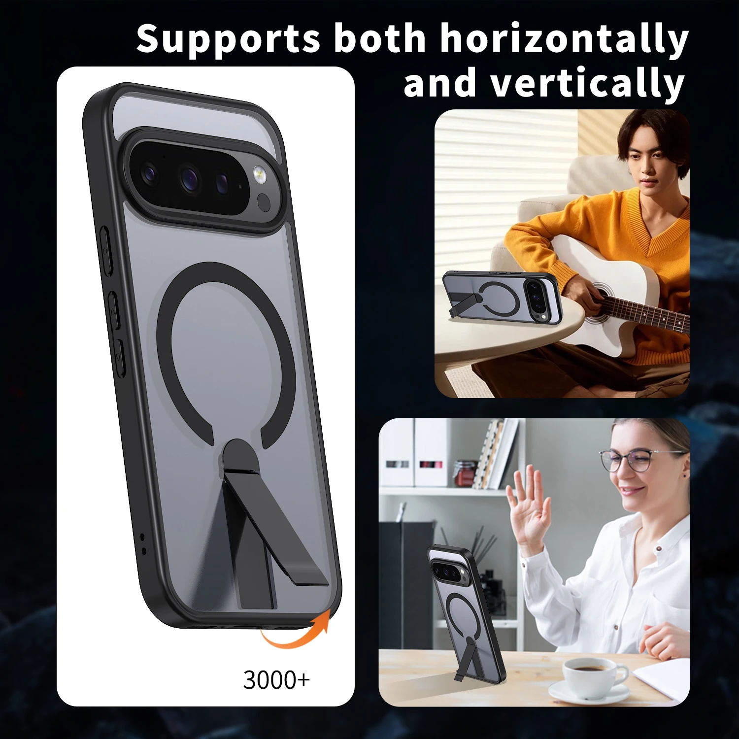 Luxury Magnetic Stand Armor Phone Case with Magsafe Wireless Charging and Shockproof Protection