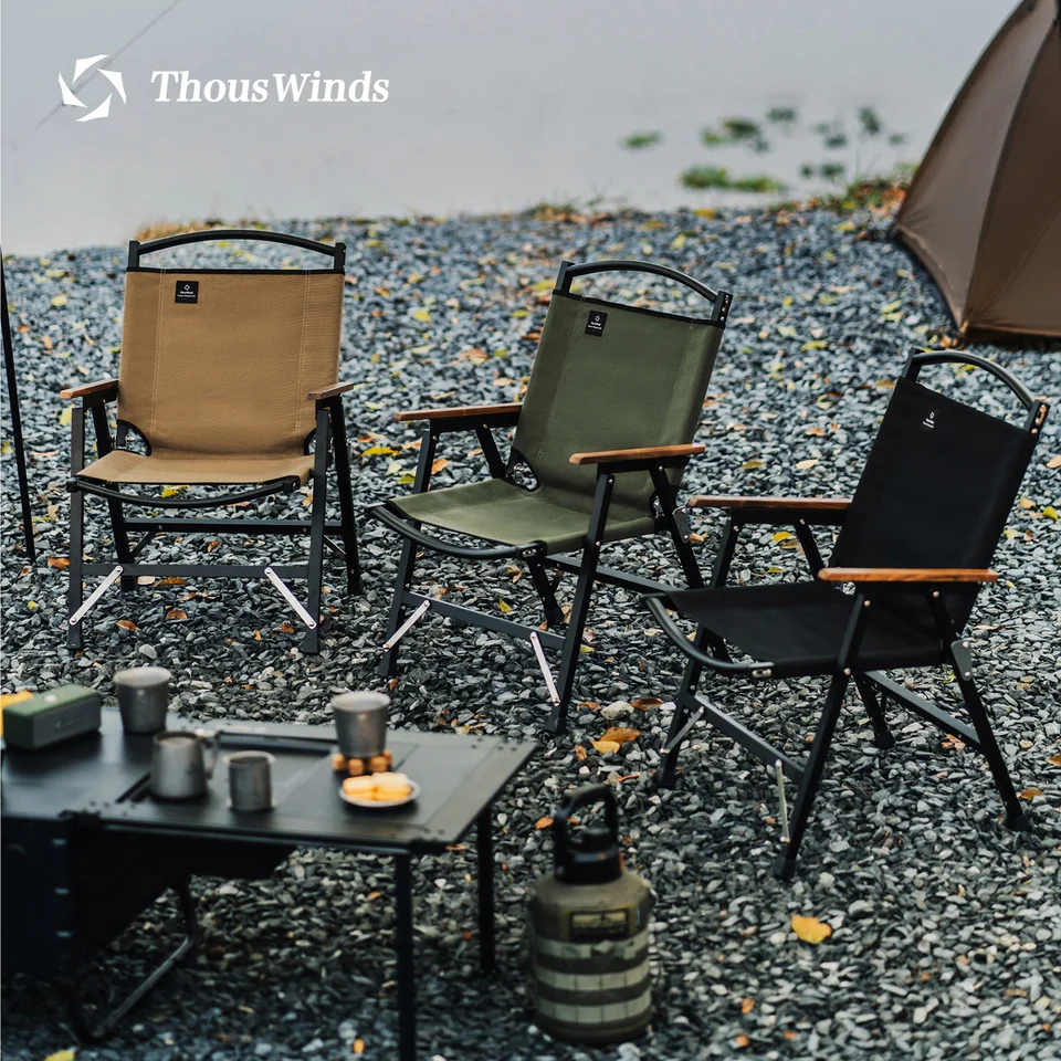 WAQアウトドア折りたたみチェア ブラック WAQ アウトドアチェア 2こセット