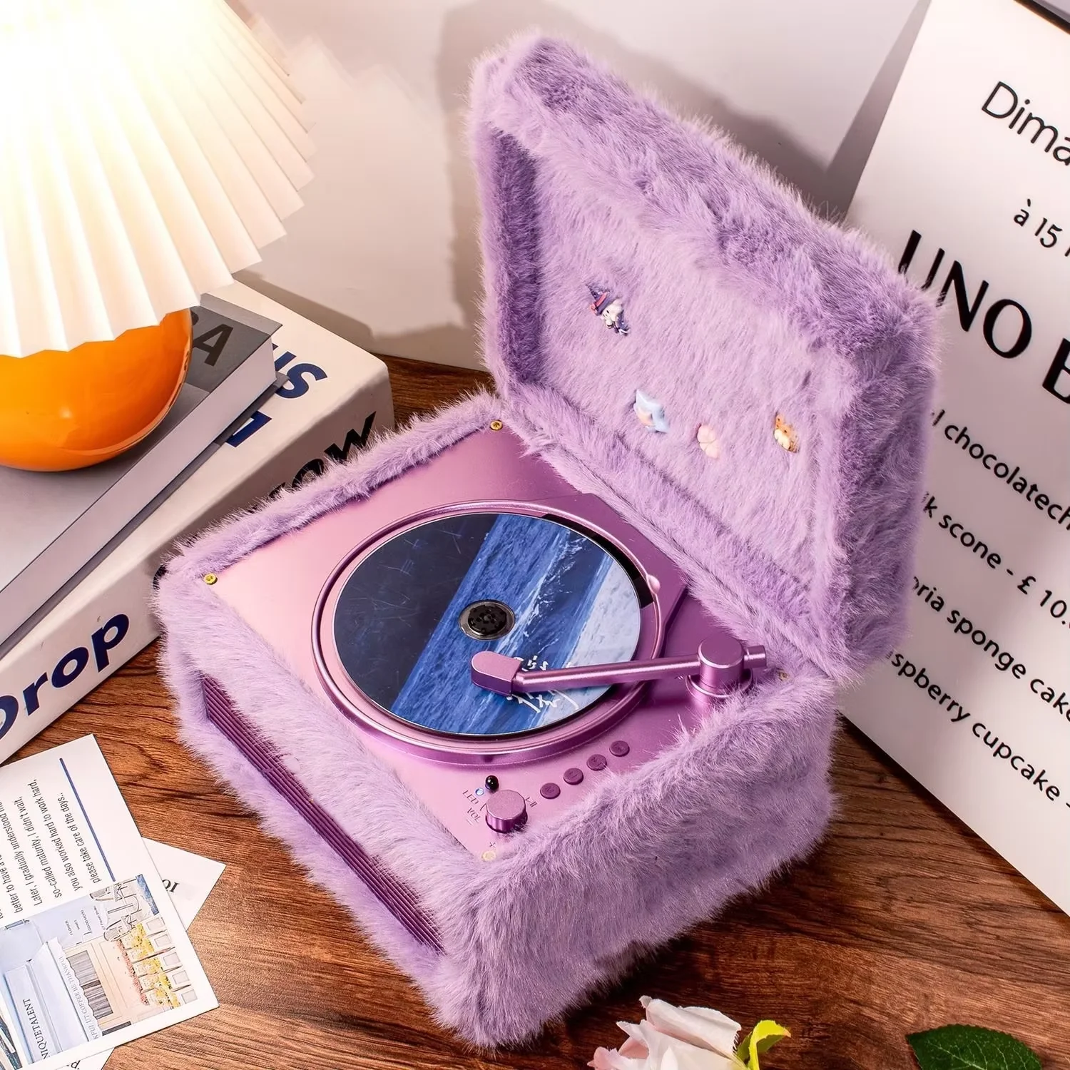 Meiling M730 Retro CD Player Player Plush Powder Album CD Playback Can Be Connected Caixa De Som Bluetooth Speaker