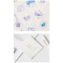 Notas Adhesivas transparentes con pegatinas de raspado, papel de notas Simple y de alto valor para papelería de oficina de estudiantes