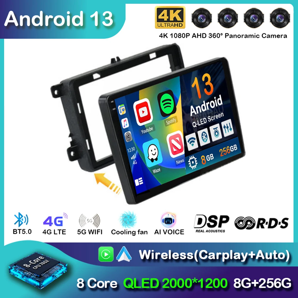 

Android 13 Car Radio For VW/Volkswagen/Golf/Polo/Tiguan/Passat/b7/b6/SEAT/Leon/Skoda/Octavia GPS Navigation Multimedia Player 4G