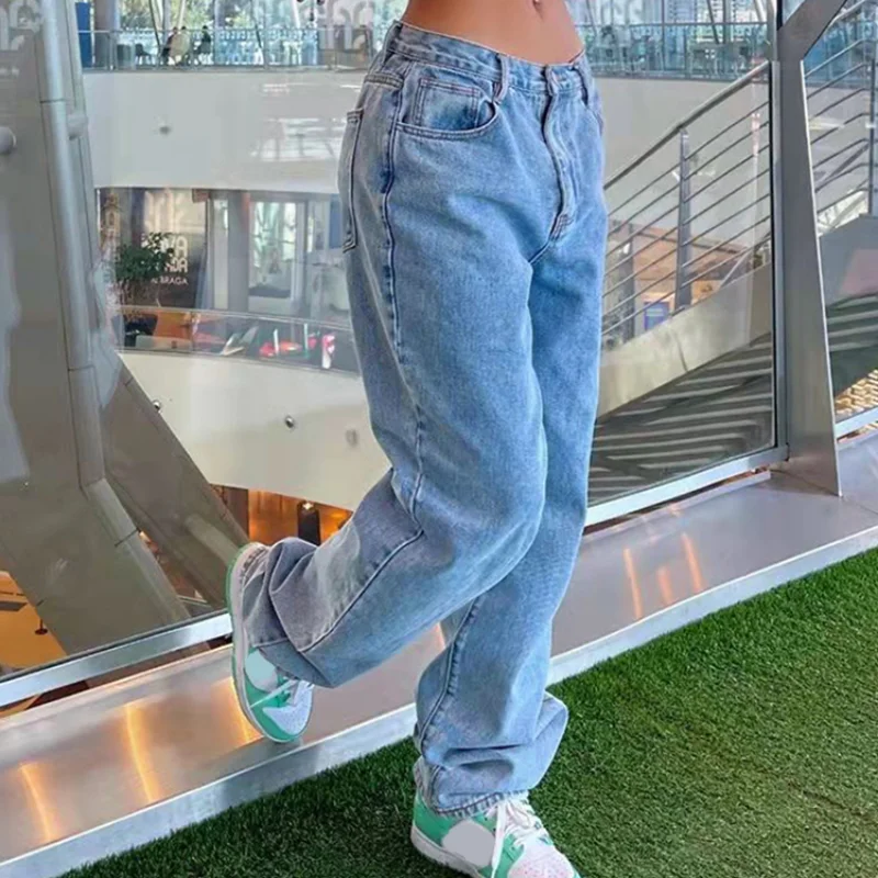 2023 новые американские винтажные джинсы dave 2023 джинсы с низкой талией женские мешковатые джинсы 2023 новые модные прямые брюки Y2k джинсовые брюки винтажные свободные синие потертые джинсы