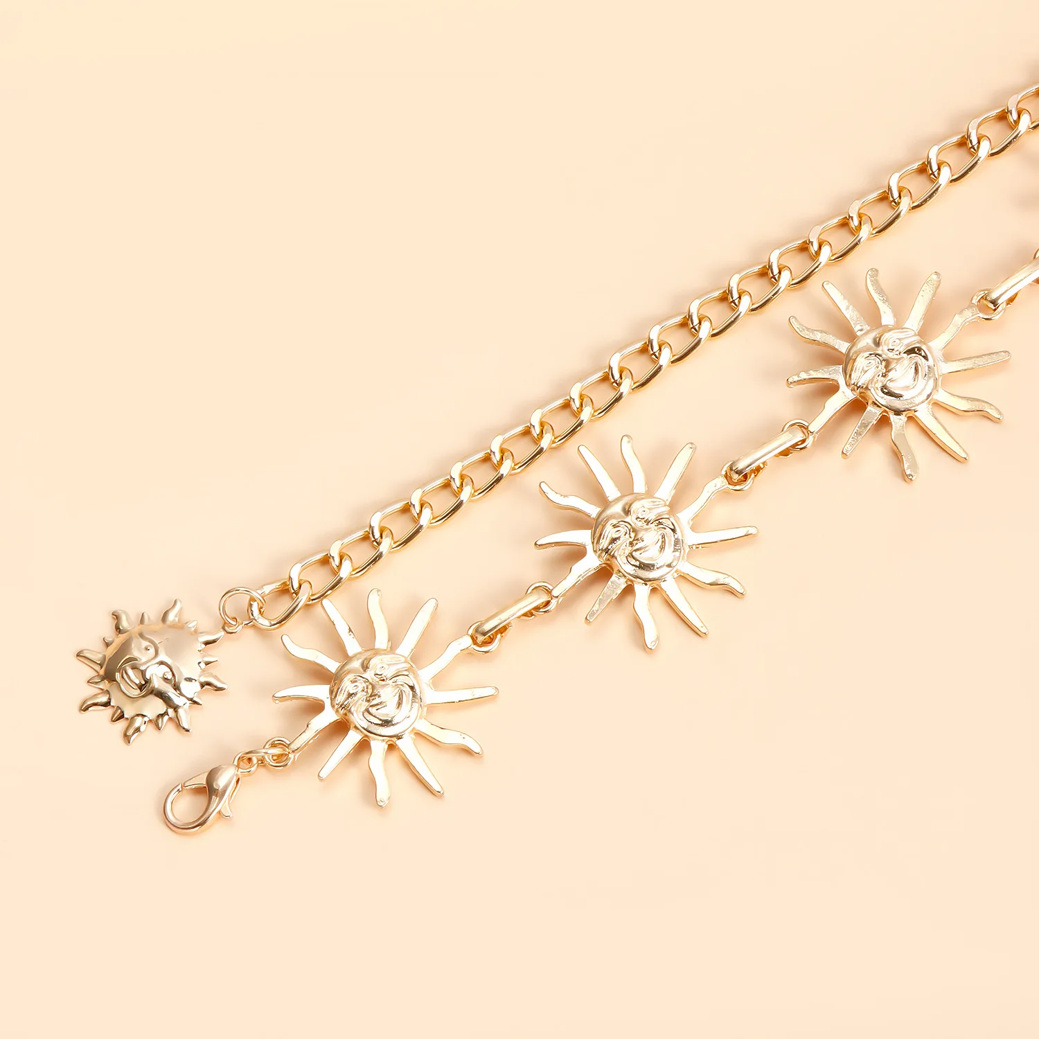 Punk Hip Hop Style All-match Waist Chain Sun Vintage Metal Womans