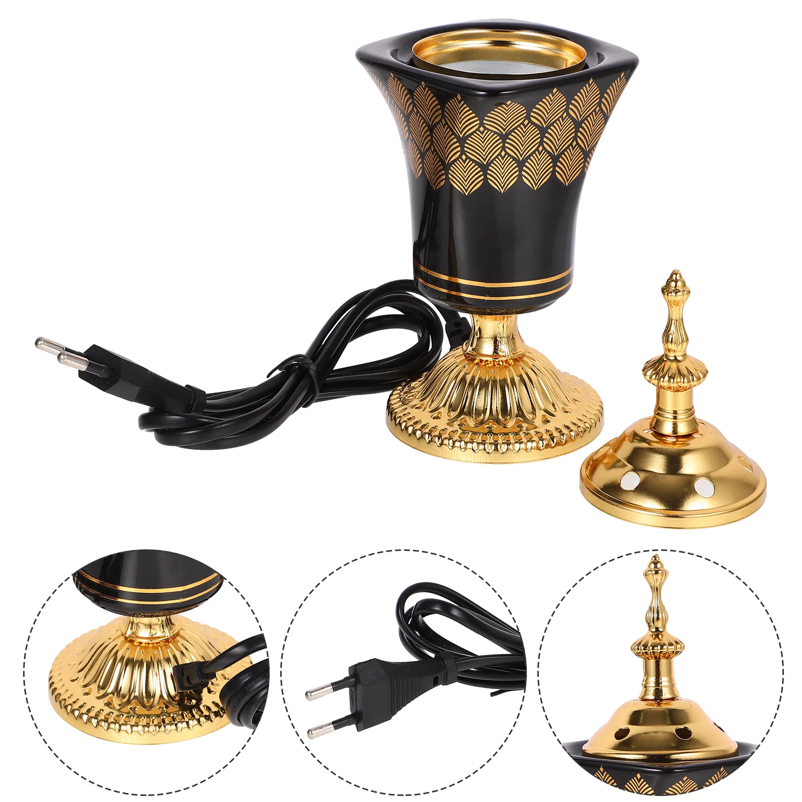 Electric Ceramic Incense Burner Arabia Charcoal Bakhoor Censer Middle East Sandalwood Fragrance Stove Home Decoration Us/Eu Plug