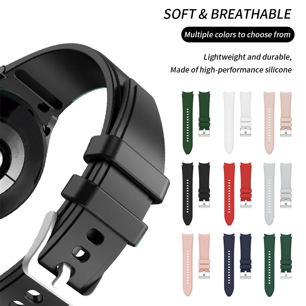 All-in-One Silicone Watch Band with Screen Protector Cover for Samsung Galaxy Watches