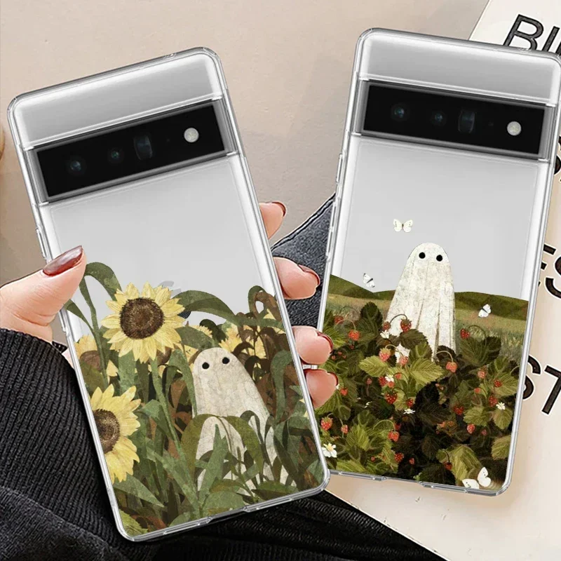 Clear Transparent Halloween Ghost Phone Case - Cute and Fun Design