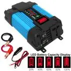 

Blue/Yellow 12V to 220V Car Power Inverter 4000W / 6000W Dual USB LED Display Universal Socket Multiple Protection Functions