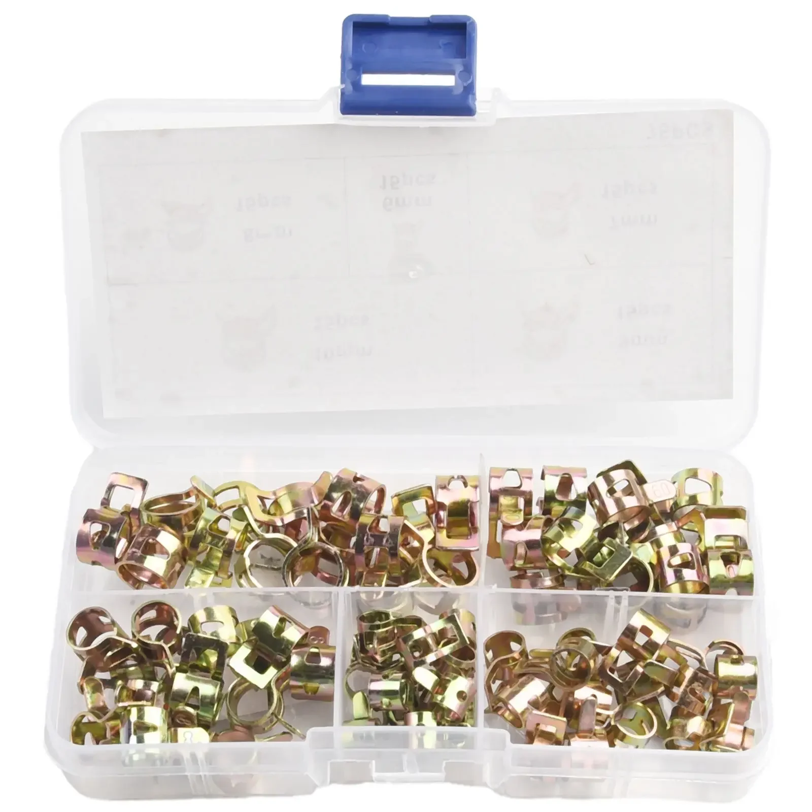

75Pcs/set 6-10mm Q673B Vacuum Spring Fuel Oil Water CPU Hose Clip Pipe Tube For Band Clamp Metal Fastener Assortment Kit