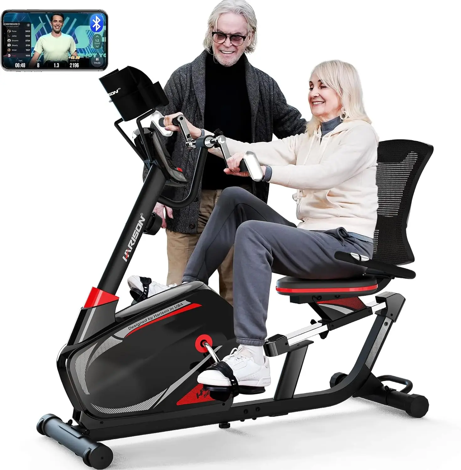 Magnetic Recumbent Exercise Bike with Arm Exerciser Recumbent bikes for Adult and Seniors Recumbent Exercise bike AliExpress