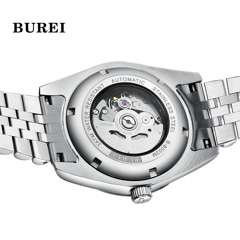 Montre Homme BUREI Mechanical Business Watch for Men Brand Luxury NH35 Movement Automatic Wrist Watches Waterproof Reloj Hombre