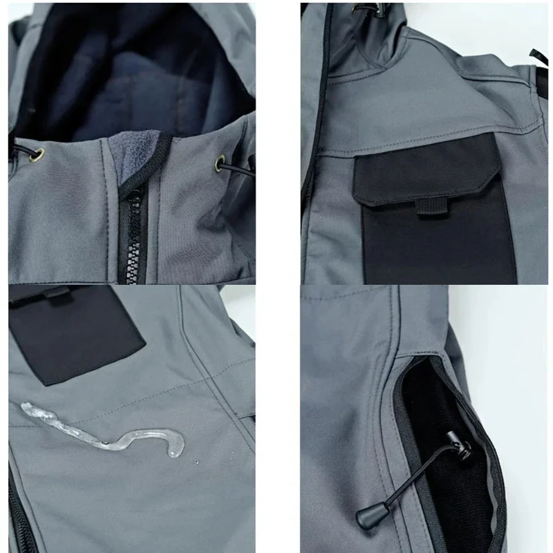 Hooded Tactical Jacket Men Army Training Wear-resistant Windbreaker Outdoors Camping Waterproof Coat Winter Cargo Instructor Top 5