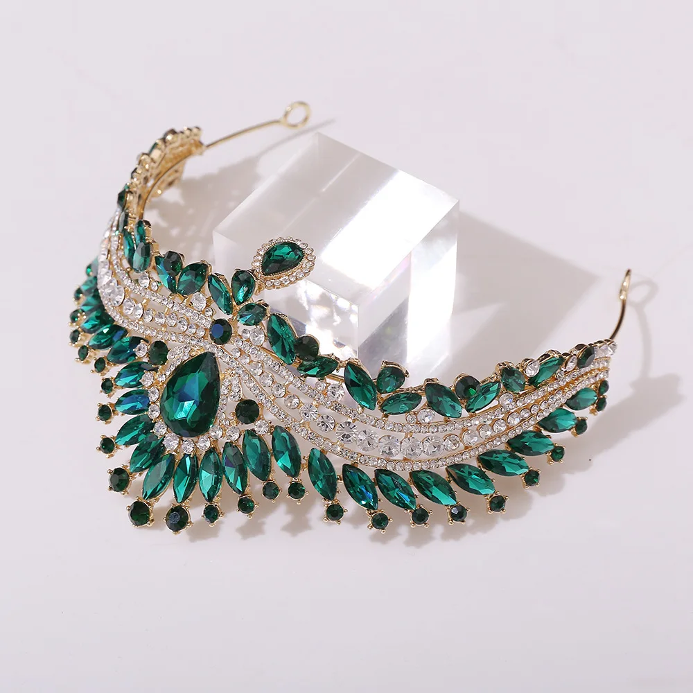 Luxury Silver Color Crystal Bridal Jewelry Sets Rhinestone Tiaras Crown Necklace Earrings Alloy Wedding Dubai Jewelry