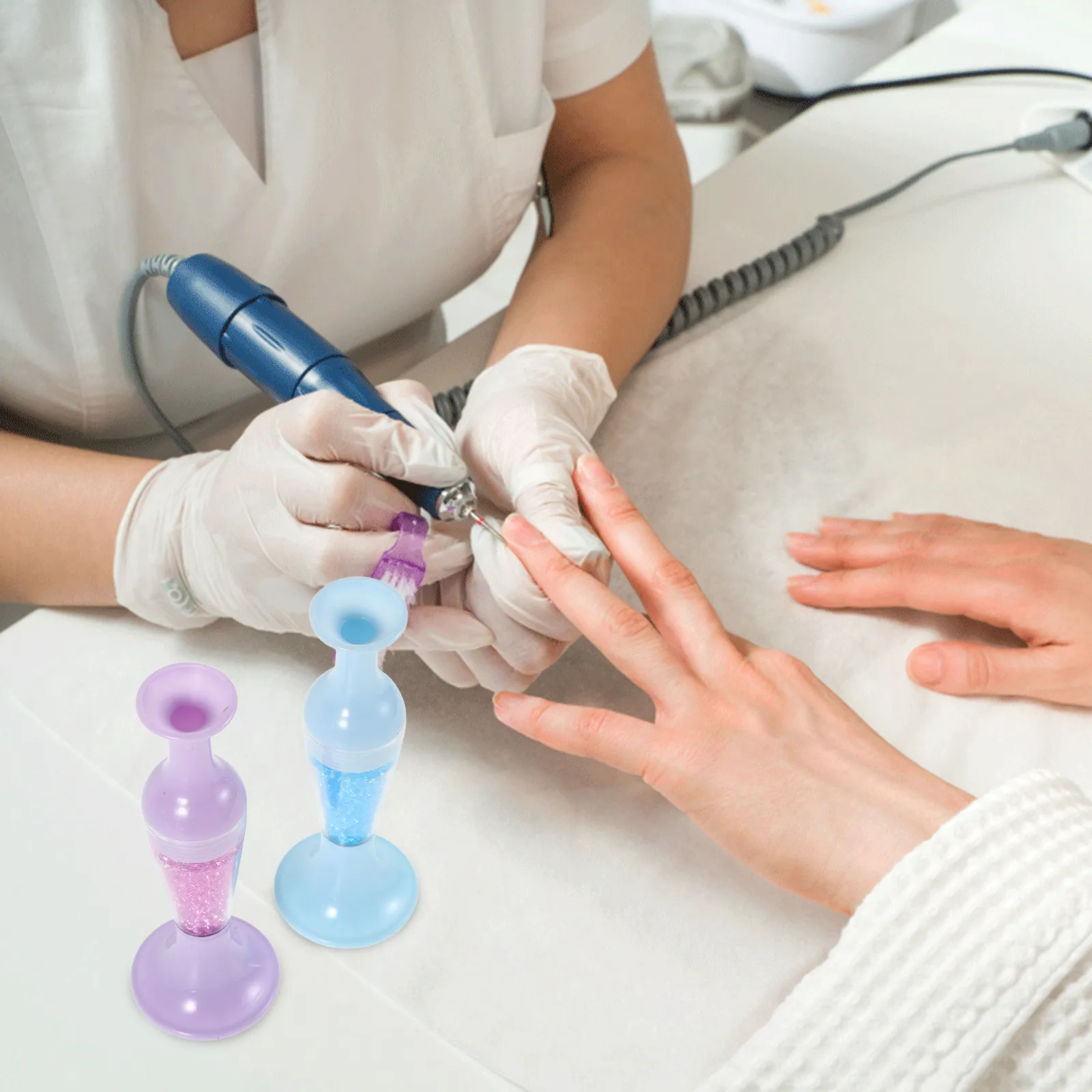 2Pcs 네일 아트 도구 다이아몬드 드릴 펜 투명한 꽃병 모양 자수 다이아몬드 ..