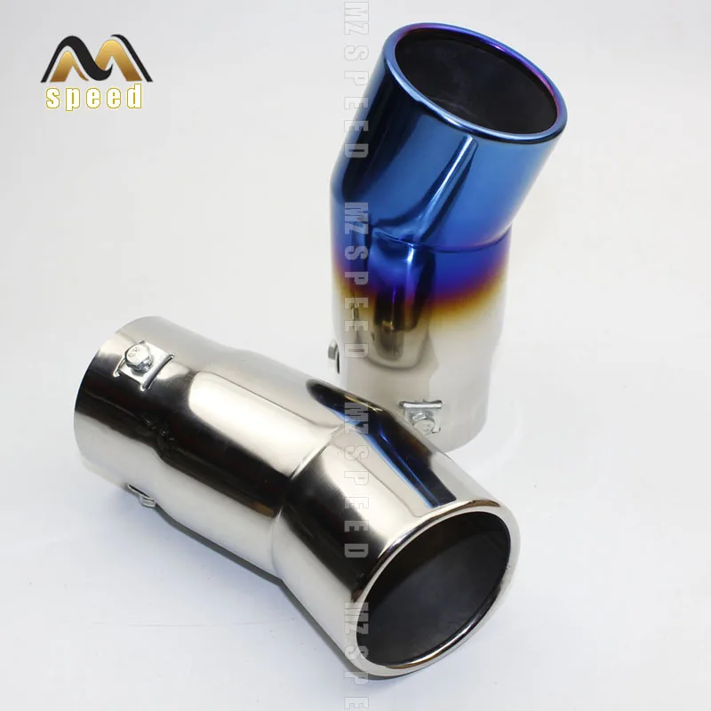 Punta Silenziatore Scarico Auto Universale - Doppio Tubo Acciaio Inox Per Marmitta Posteriore