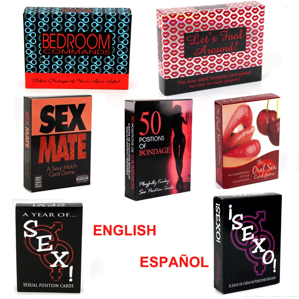English & Spanish Sex Card Game Adult Board Game Explore 50 Kinds of Card Play Bedroom Commands for Valentine's Day Couples sex card game