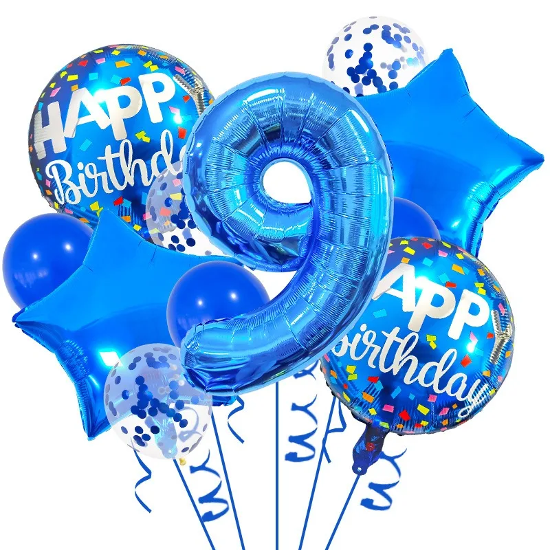 Jungen-Geburtstagsballons-Set, 32 Zoll, blaue Zahl, Sterne, Folienballon, Jungen, Happy Prince, Marine, Ozean, 1., 2., 4. Geburtstag, Ballon – Detail 15
