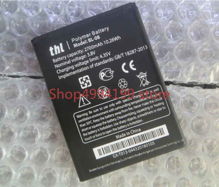 

BL-08 battery 2700mah for THL 2015 5" IPS FHD Android 4.4 MTK6752 64 Bit Octa Core Mobile Phones-