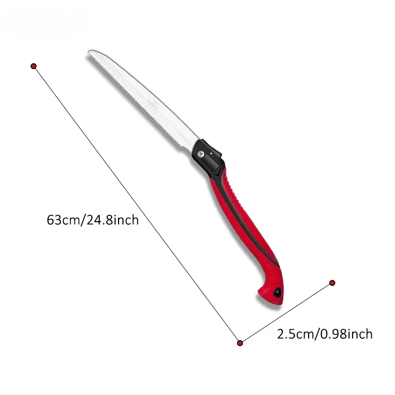 Woodworking Folding Saw, Small Handheld Saw SK9 Steel One-button Folding Design，Sharp Cutting Wood,Camping Steel Garden 2