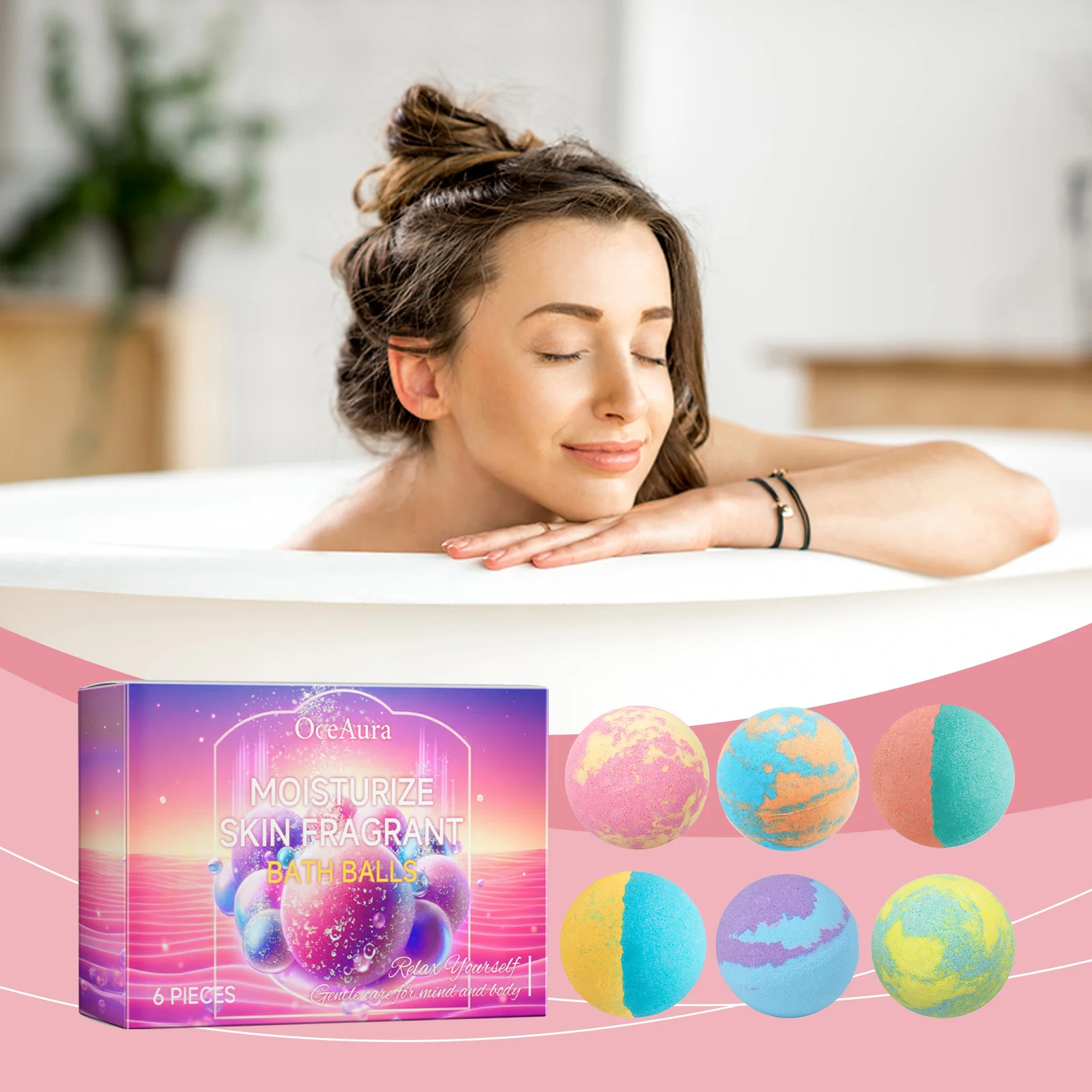 Ensemble de boules de bain parfumées pour hydrater la peau, bombe de bain naturelle faite à la main pour hommes et femmes, apaisant, exfoliant, bulle flottante, cadeaux d'auto-soin
