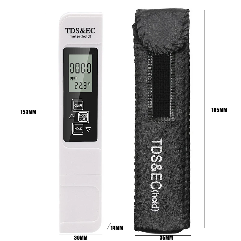 Digital Water Quality Tester TDS EC Meter Range 0-9990 Multifunctional Water Purity Temperature Meter TEMP PPM Tester 6