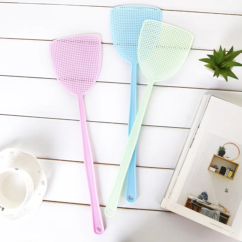 Household Plastic Manual Fly Swatter Creative Mesh Thickened Extended Handle Mosquito Swatter Summer