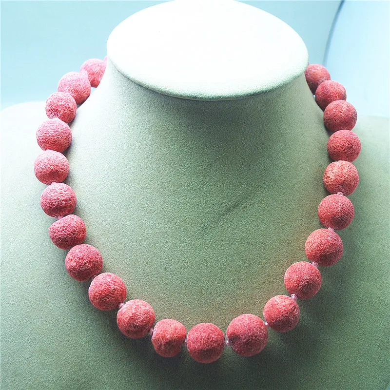 

Ожерелье женское с узлом, украшение из натурального красного губчатого коралла, длина 17 мм, диаметр 47 см, для вечеринки, ювелирные изделия, 1 шт.