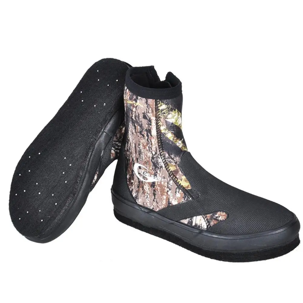 Diving Shoes 5MM Neoprene Diving Boots Mens Women Fly River tracing Rock Fishing Shoes Waterproof Wear-resistant Upstream Shoes Keep Warm