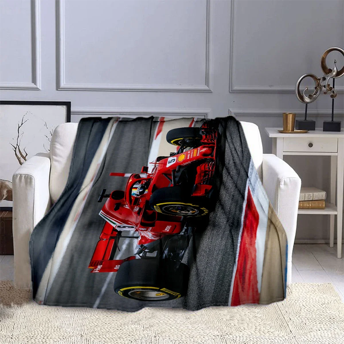 F1 Racing car Formula Racing Blanket Children's Blankets High Quality Flannel Blanket Soft Comfortable Home Travel Blanket 3