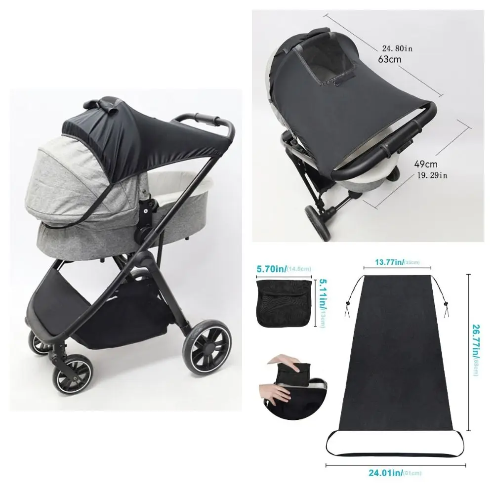 Extended Baby Stroller Sunshade Cover Sunscreen Breathable Baby Pram Canopy Anti-UV Lightweight Pushchair Visor