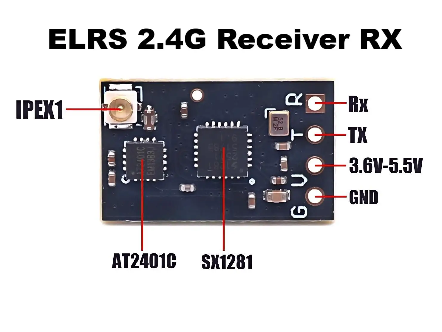 Récepteur ELRS 2.4G NANO 100mW pour radiocommande - B-CUBE