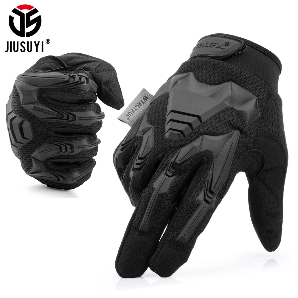 

Tactical Glove Rubber Protective Anti-slip Airsoft Paintball Combat Shooting Hunting Working Full Finger Glove Men