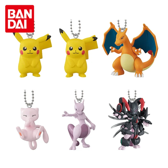 Chaveiro de pokémon bandai, figuras de ação genuínas, pingente nas costas  dos mewtwo, pikachu, mew armor, mewtwo, brinquedo para presente - AliExpress