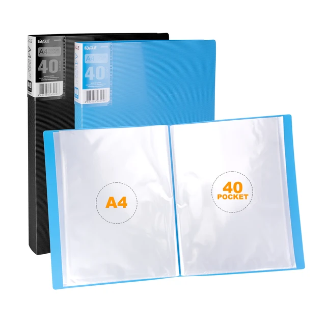 A4 Display Book 40-Pocket Art Portfolio Folder Displays 80-Page Artwork Photo Document Certificates 1