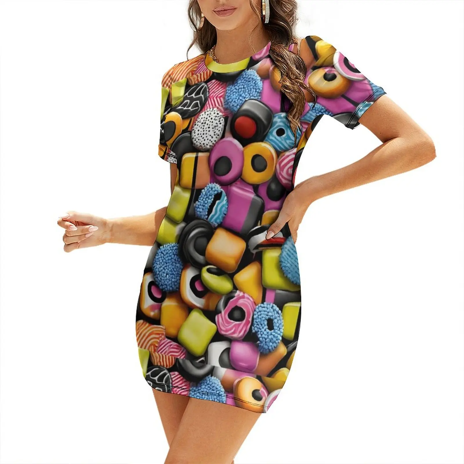 

Liquorice Allsorts 02 Short Sleeved Dress evening dresses women summer dress korean women Summer dresses for women