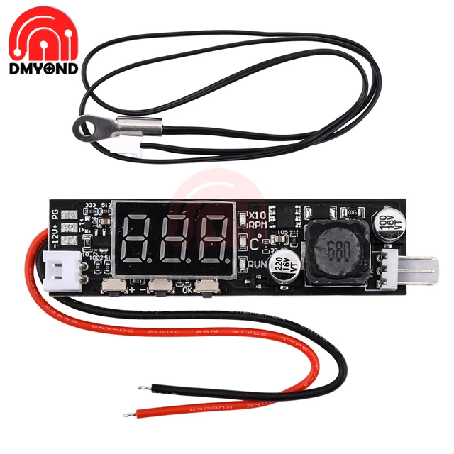 DC 12V Digital Temperaturregler Moudle 2-3 Draht Lüfter Temperatur  Geschwindigkeitsregler Rauschunterdrückungsmodul mit NTC Probe - AliExpress