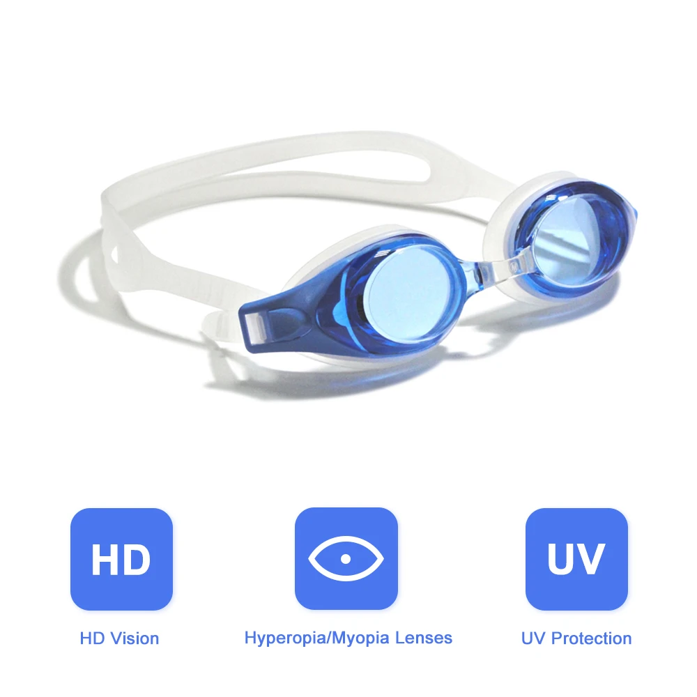 Schwimmbrille für Hyperopie-Myopie – Universelle, verstellbare verschreibungspflichtige Schwimmbrille für Erwachsene, Teenager und Kinder für verschiedene Augen – Detail 4