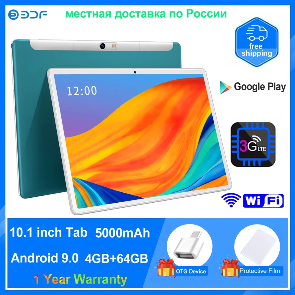

BDF 10.1 Inch Android 9 Octa Core Tablets Pc WiFi 3G 4G Mobile Phone Call Tablet Pad Pc Octa Core 4GB RAM 64GB Storage Bluetoot