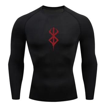 Anime Men's Compression Shirt Fitness Sport Running Tight Gym TShirts Athletic Workout Quick Dry Tops Tee Summer 1
